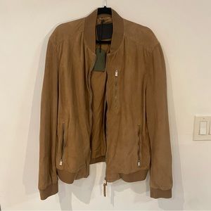 AllSaints Kemble Suede Bomber Jacket